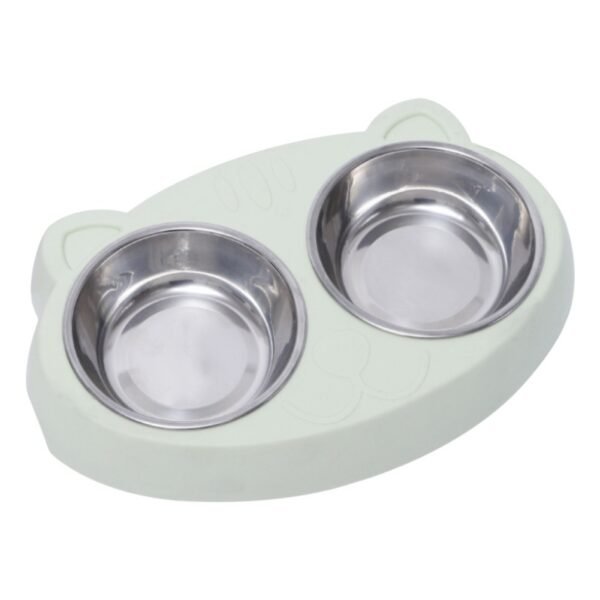 Gamelle double en inox pour chien et chat